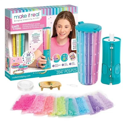 Make It Real Swift Clicks Heishi Bracelet Maker Kit DIY Girls Craft 8+ 2047pcs~