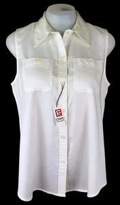 CHAPS By RALPH LAUREN Womans Off White SLEEVELESS TOP SHIRT - M - RRP £59 - Picture 1 of 12
