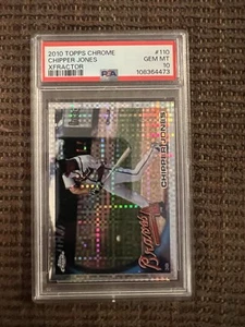 2010 Topps Chrome Baseball #110 Chipper Jones Braves Xfractor PSA 10 POP 8 - Picture 1 of 2