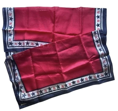 2 винтажных патриотических носовых платка 70-х годов с изображением двухсотлетия 76 звезд квадратные США Americana - Изображение 1 из 4