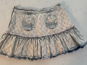 Love Shack Fancy Ruffled Denim Mini Skirt Women’s Size 8 Medium Loveshackfancy - Picture 1 of 9