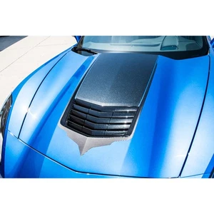 Black Carbon Fiber Vinyl Hood Vent Graphic for 2014-2019 Chevy Corvette - Picture 1 of 8