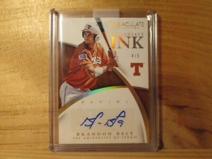 2015 Immaculate Collection Collegiate Ink Holo Gold #10 Brandon Gürtel 4/5 - Bild 1 von 2