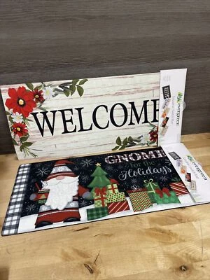 EVERGREEN FLAG & GARDEN 2 Pack Evergreen Sassafras Christmas Switch Mat 22” x 10” Brand New