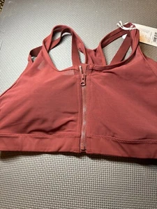 Yvette High Impact Women Sports Bra XL Front Zip Closure Double Deck Mesh - Picture 1 of 12