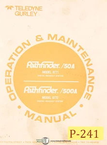 Pathfinder Teledyne 50A y 500A, 8771 y 8772, manual de operaciones y mantenimiento DRO - Imagen 1 de 4