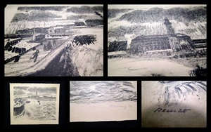 William Barring " Springflut am Meer " 1913 signiert unten r. auf Lithografie - Bild 1 von 7