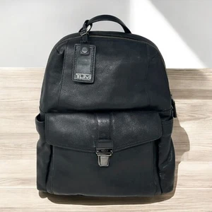 Tumi Black Premium Leather Everyday Backpack Beacon Hill Brimmer Top Handle - Picture 1 of 23