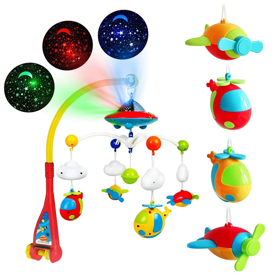 Móvil de cuna musical móvil con música y luces sonajero móviles para bebés para cunas Foto 1 de 4