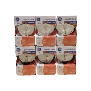 6 GE 40-Watt G25 Chrystal Clear Medium Base Large Decorative Light Bulbs - Picture 1 of 5