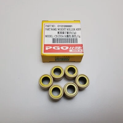 Juego de 6 pesas de rodillos para scooter originales PGO 11 g C112100001 Foto 1 de 4