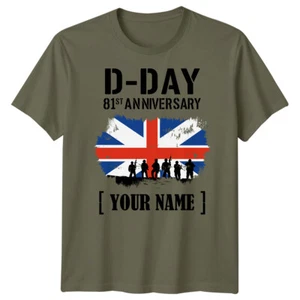 Camiseta Union Jack Personalizada Familia Día D Camiseta 1944 Segunda Guerra Mundial Normandía #DD - Imagen 1 de 19
