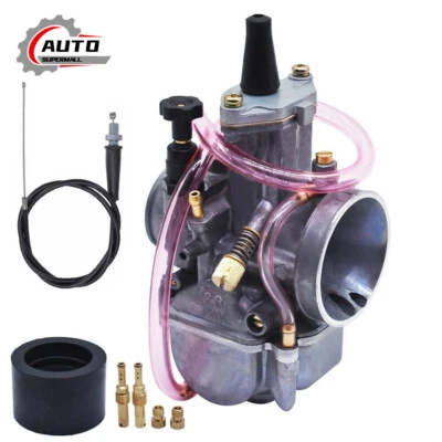 Carburetor W/ Throttle Cable For PWK32 MM Yamaha DT100 DT125 DT175 DT250 YZ175 - Image 1 of 4