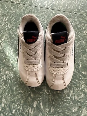 Puma Toddler Shoes Size 7C White Leather Low Top Lace-Up Sneakers Casual Foto 1 de 4