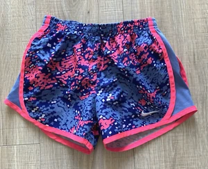Nike Dri-Fit Girls Running Shorts Athletic Blue Pink Size 6X - Picture 1 of 6