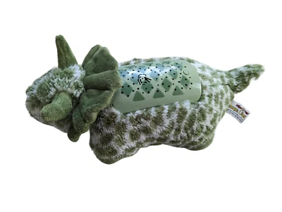 Travesseiro animais de estimação tricerátopo verde dinossauro 18”x 18” brinquedo de pelúcia 2009 luzes - Imagem 1 de 4