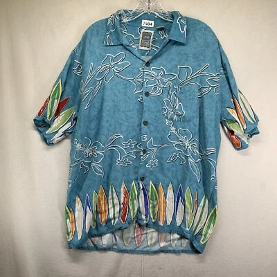 Mens Surf Board Hawaiian Shirt Large 100% Rayon Lightweight Breathable Soft - Image 1 of 4