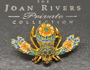 Joan Rivers Private Collection Cloisonné Bee Pin Gold Tone Rare New in Box - Picture 1 of 24
