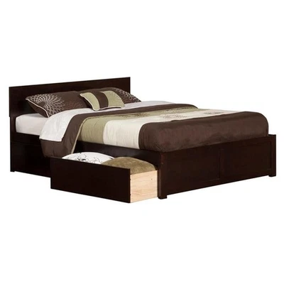 AFI Orlando King Solid Wood Bed with Storage Drawers in Espresso - Image 1 of 4