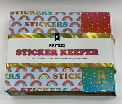 Pipsticks Rainbow  Sticker Keeper Binder Magnet Close Sticker Book With Sleeves - Image 1 of 4