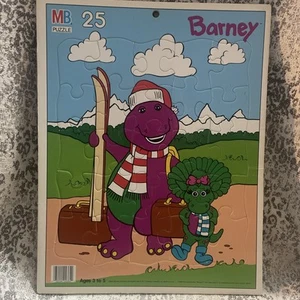 VINTAGE BABY BOP BARNEY MB 25 PCS PUZZLE 1992 LYONS GROUP LARGE PLAYGROUND - Picture 1 of 9