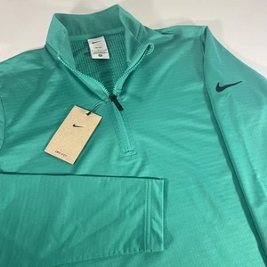 NWT Nike Golf Men's Victory Waffle Dri-Fit 1/4 Zip Green FD5837-324 Size Small - Picture 1 of 9