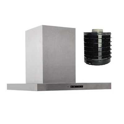 Flache UMLUFT Dunstabzugshaube Wandhaube,WARTUNGSFREI, Edelstahl, Fernbedienung  - Bild 1 von 4