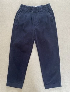 TOAST GABI TROUSERS SZ 10 CORD NAVY BLUE ELASTIC HIGH WAIST PULL ON SMART CROP - Picture 1 of 9