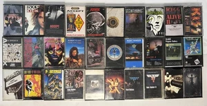 Heavy Metal Cassette Lot Whitesnake KISS Scorpions INXS David Lee Roth Van Halen - Picture 1 of 6