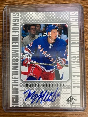 1998-99 Sp Authentic Sign Of The Times - Manhy Malhotra Auto - Rangers - Image 1 of 2