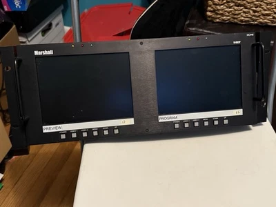 Marshall Electronics v-r82-p Dual Screen LCD Monitor, No Power Cord ( Untested ) - Image 1 of 4