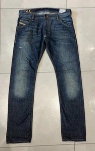 Diesel Krooley Jeans Blue Men's W33 L34 Regular Slim Carrot Distressed - Picture 1 of 9