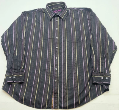 Bugatchi Uomo Long Sleeve Button Down Men's 2XL Striped Shirt 100% Cotton 2268 - Image 1 of 4