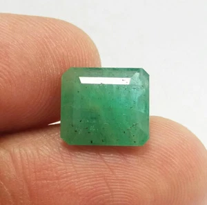 4.58Ct Natural Top Green Zambia Emerald Untreated Emerald Cut Finest Quality Gem - Picture 1 of 12