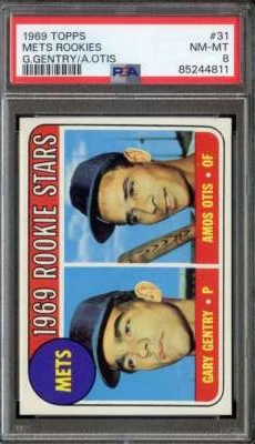 1969 TOPPS #31 GARY GENTRY/AMOS OTIS PSA 8 (RC) METS METS ROOKIES *INVAJ987 - Image 1 of 2