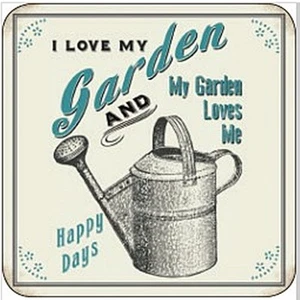 Lustige Getränkematte / Untersetzer I Love My Garden and My Garden Loves Me - Bild 1 von 1