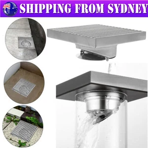 2PCS Square Floor Waste Drain Grate 304 Stainless Steel 100x100mm Bathroom - Picture 1 of 9