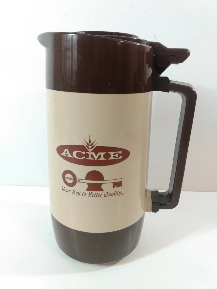 Vintage ACME Insulated Coffee Carafe Pitcher Pint Brown/Tan 16oz USA - Image 1 of 4