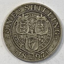 1897 Great Britain One Shilling Coin 0.925 Silver KM780 SB6921