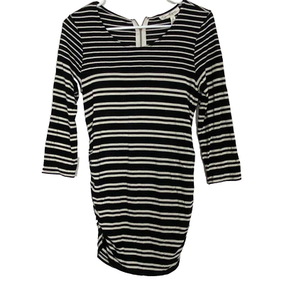 Jessica Simpson Maternity Dress Small Black White Stripe Long Sleeve Super Soft - Image 1 of 3