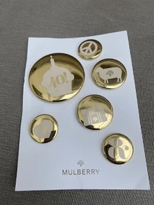 MULBERRY Gold Coloured 40th Anniversary Badges - NEW - Picture 1 of 2