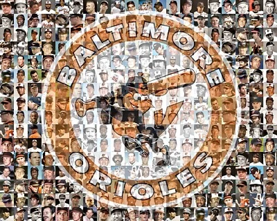 Baltimore Orioles Photo Mosaic 200+ Player Man Cave Baseball Fan Gift Print Art - Image 1 of 4