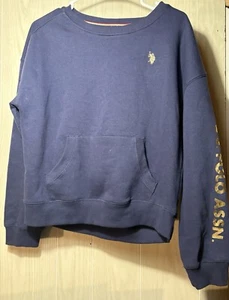 US Polo Assn Women’s Fleece Long Sleeve Navy Pullover Sz Small - Picture 1 of 2