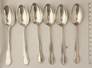 Seis cucharaditas antiguas, plata años 90, trébol - Imagen 1 de 4