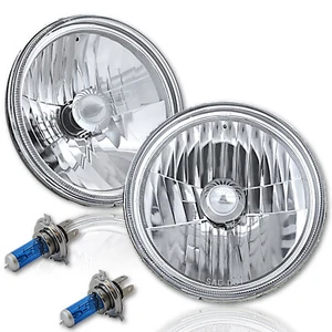 7" H6024 Halogen H4 Headlight Light Bulb Diamond Crystal Clear Headlamp Pair - Bild 1 von 11