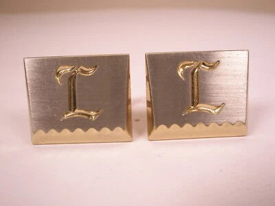 L Monogram Initial Letter Font Vintage HICKOK USA Cuff Links - Image 1 of 4