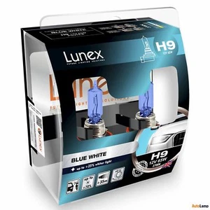 2x H9 Lunex Blue White 3700K 65W 12V Auto Scheinwerfer Birnen PGJ19-5 Hard Case - Picture 1 of 1