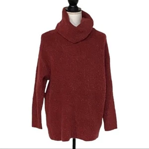 Catherine Malandrino Wool Alpaca Blend Turtleneck Sweater Small Deep Red NEW - Picture 1 of 7