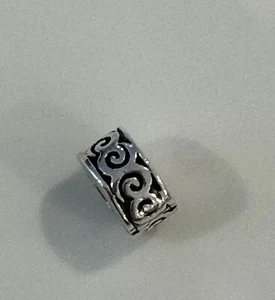Genuine Chamilia Sterling Silver 925 Swirls bracelet charm Clip Lock Bead - Picture 1 of 3