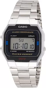 Orologio Casio Retro A163WA-1QES Horloge Acciaio Inossidabile Argento - Foto 1 di 5